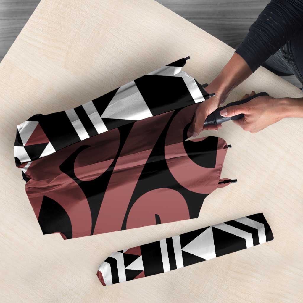 New Zealand Umbrella Aotearoa Kowhaiwhai Mix Taniko Art - Polynesian Pride