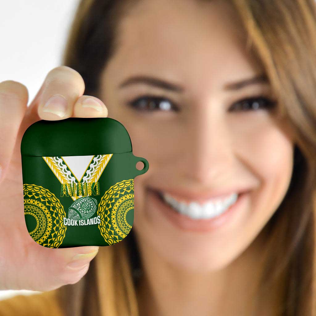 Avaiki Cook Islands Rugby AirPods Case Kuki Airani Tatau Green LT14 - Polynesian Pride