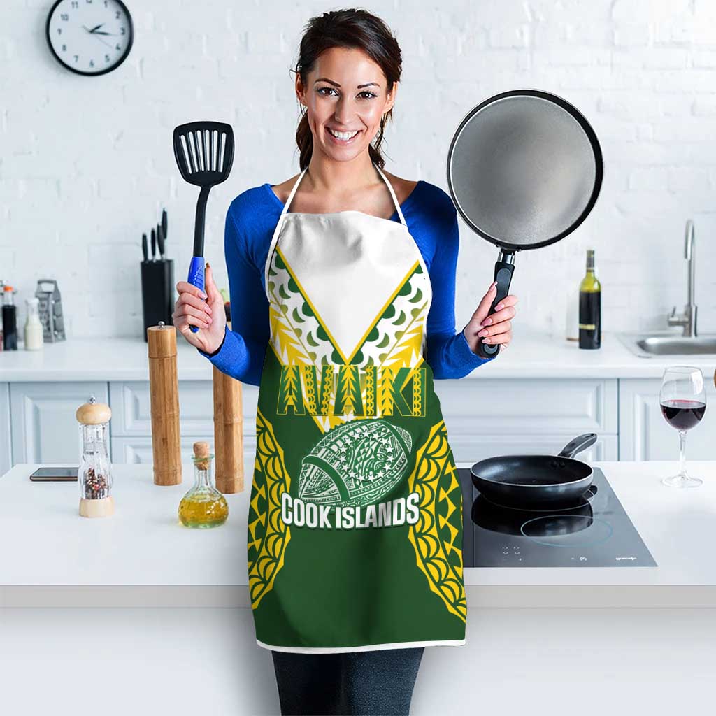 Avaiki Cook Islands Rugby Apron Kuki Airani Tatau Green LT14 - Polynesian Pride