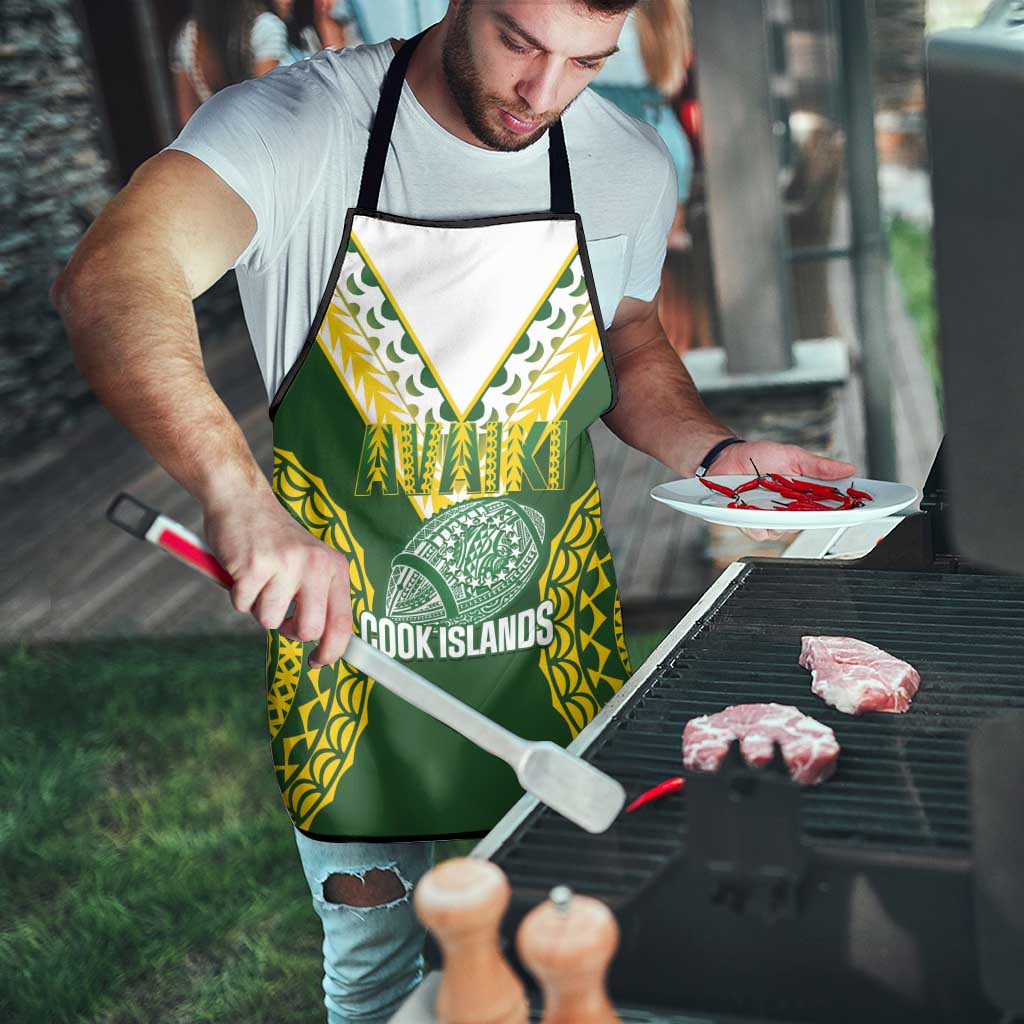 Avaiki Cook Islands Rugby Apron Kuki Airani Tatau Green LT14 - Polynesian Pride