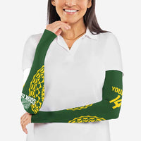 Custom Avaiki Cook Islands Rugby Arm Sleeves Kuki Airani Tatau Green LT14 - Polynesian Pride