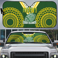 Avaiki Cook Islands Rugby Auto Sun Shade Kuki Airani Tatau Green LT14 Green - Polynesian Pride