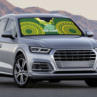Avaiki Cook Islands Rugby Auto Sun Shade Kuki Airani Tatau Green LT14 - Polynesian Pride