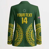 Custom Avaiki Cook Islands Rugby Blazer Kuki Airani Tatau Green LT14 - Polynesian Pride