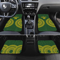 Custom Avaiki Cook Islands Rugby Car Mats Kuki Airani Tatau Green LT14 Set 4pcs Green - Polynesian Pride