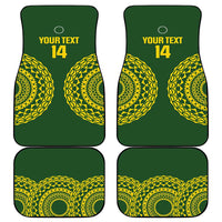 Custom Avaiki Cook Islands Rugby Car Mats Kuki Airani Tatau Green LT14 - Polynesian Pride