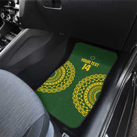 Custom Avaiki Cook Islands Rugby Car Mats Kuki Airani Tatau Green LT14 - Polynesian Pride