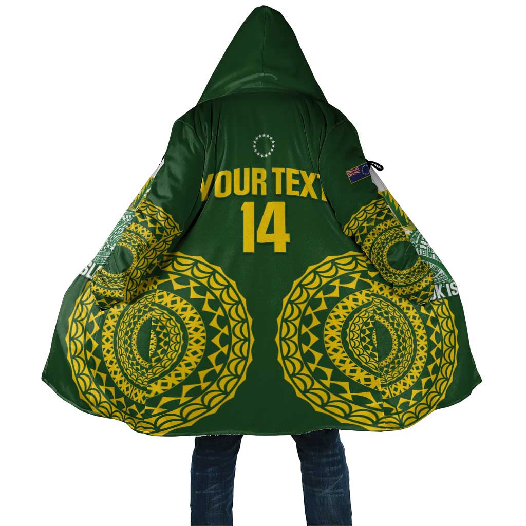 Custom Avaiki Cook Islands Rugby Cloak Kuki Airani Tatau Green LT14 Unisex Green - Polynesian Pride