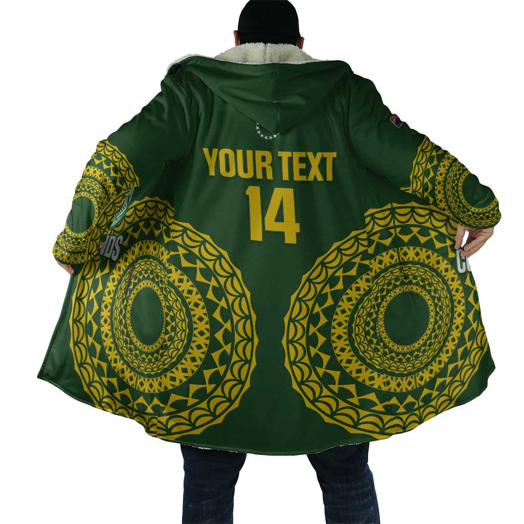 Custom Avaiki Cook Islands Rugby Cloak Kuki Airani Tatau Green LT14 - Polynesian Pride