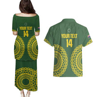 Custom Avaiki Cook Islands Rugby Couples Matching Puletasi and Hawaiian Shirt Kuki Airani Tatau Green - Polynesian Pride