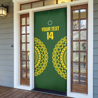 Custom Avaiki Cook Islands Rugby Door Cover Kuki Airani Tatau Green LT14 - Polynesian Pride