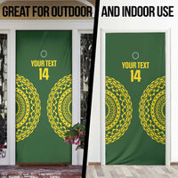 Custom Avaiki Cook Islands Rugby Door Cover Kuki Airani Tatau Green LT14 - Polynesian Pride