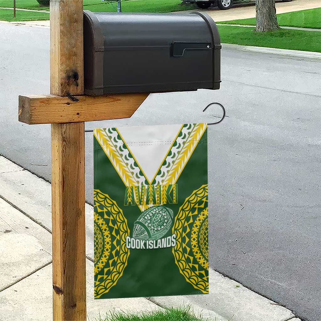 Avaiki Cook Islands Rugby Garden Flag Kuki Airani Tatau Green LT14 - Polynesian Pride
