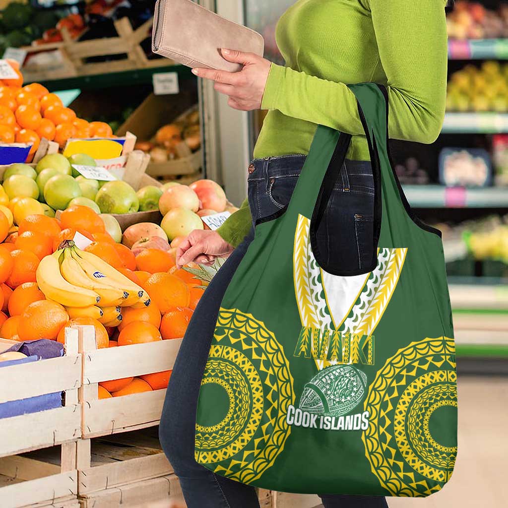 Avaiki Cook Islands Rugby Grocery Bag Kuki Airani Tatau Green LT14 - Polynesian Pride