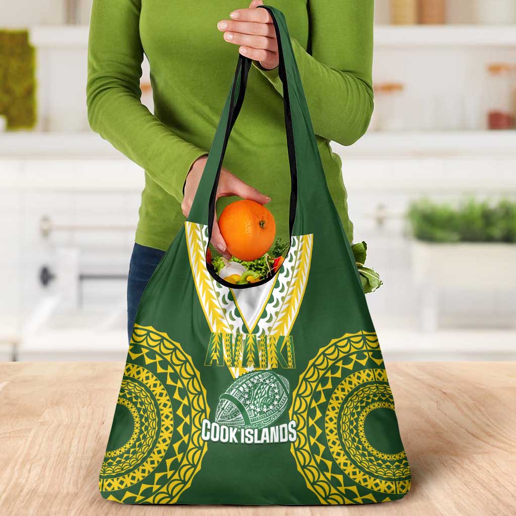 Avaiki Cook Islands Rugby Grocery Bag Kuki Airani Tatau Green LT14 - Polynesian Pride