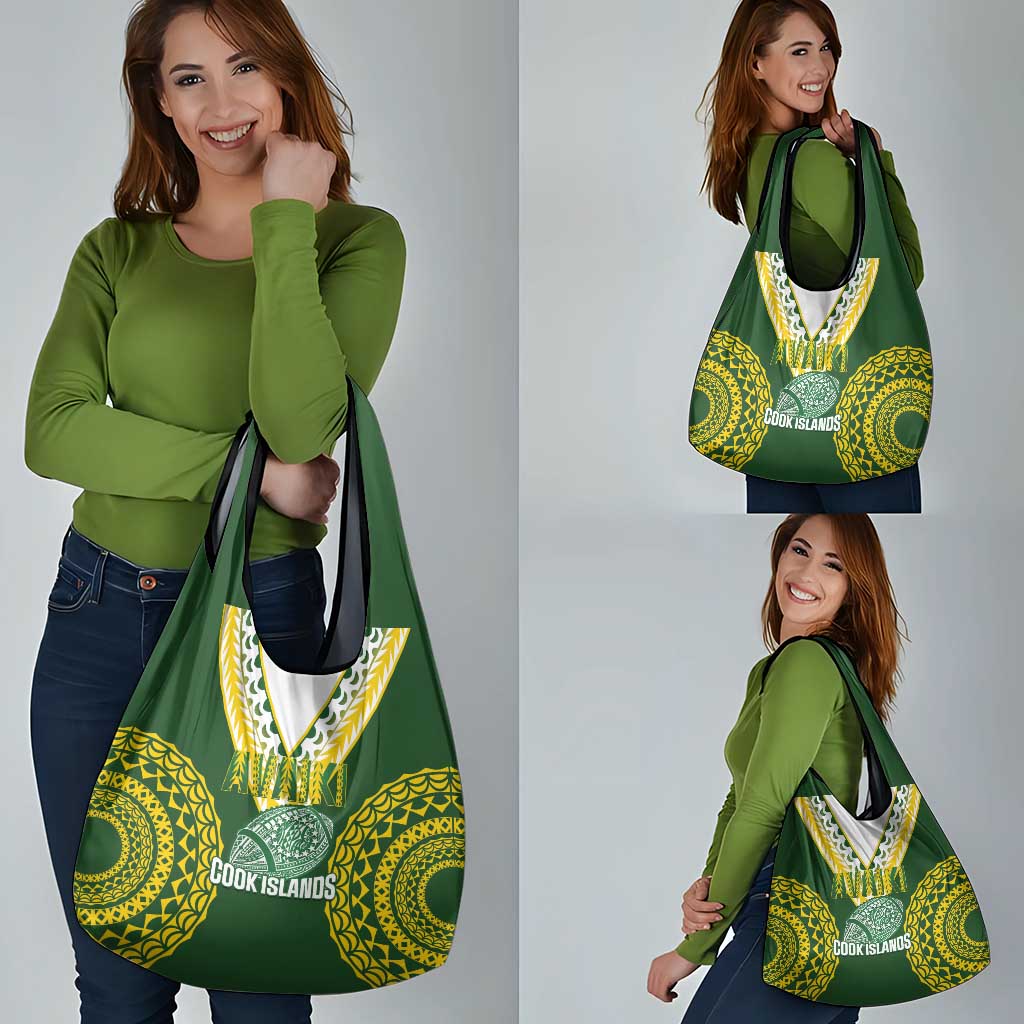Avaiki Cook Islands Rugby Grocery Bag Kuki Airani Tatau Green LT14 - Polynesian Pride