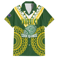 Custom Avaiki Cook Islands Rugby Hawaiian Shirt Kuki Airani Tatau Green - Polynesian Pride