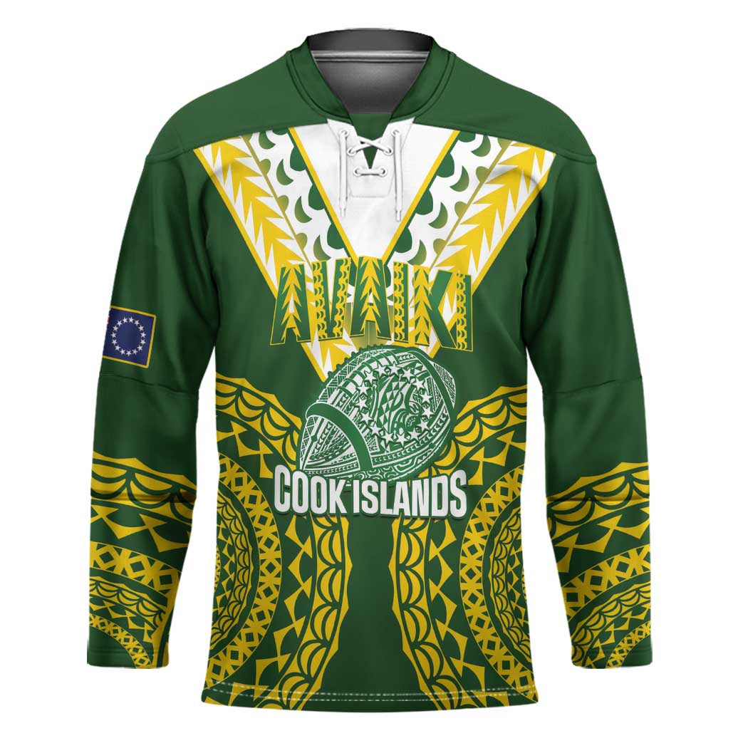 Custom Avaiki Cook Islands Rugby Hockey Jersey Kuki Airani Tatau Green - Polynesian Pride