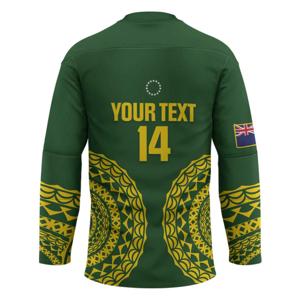 Custom Avaiki Cook Islands Rugby Hockey Jersey Kuki Airani Tatau Green - Polynesian Pride