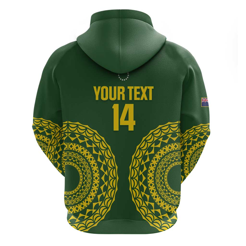 Custom Avaiki Cook Islands Rugby Hoodie - Kuki Airani Tatau Green LT14 - Polynesian Pride