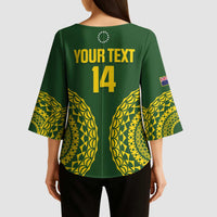 Custom Avaiki Cook Islands Rugby Kimono Sleeve Blouse Kuki Airani Tatau Green LT14 - Polynesian Pride