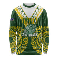 Custom Avaiki Cook Islands Rugby Long Sleeve Shirt Kuki Airani Tatau Green LT14 Unisex Green - Polynesian Pride