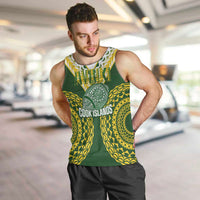 Custom Avaiki Cook Islands Rugby Men Tank Top Kuki Airani Tatau Green LT14 Green - Polynesian Pride