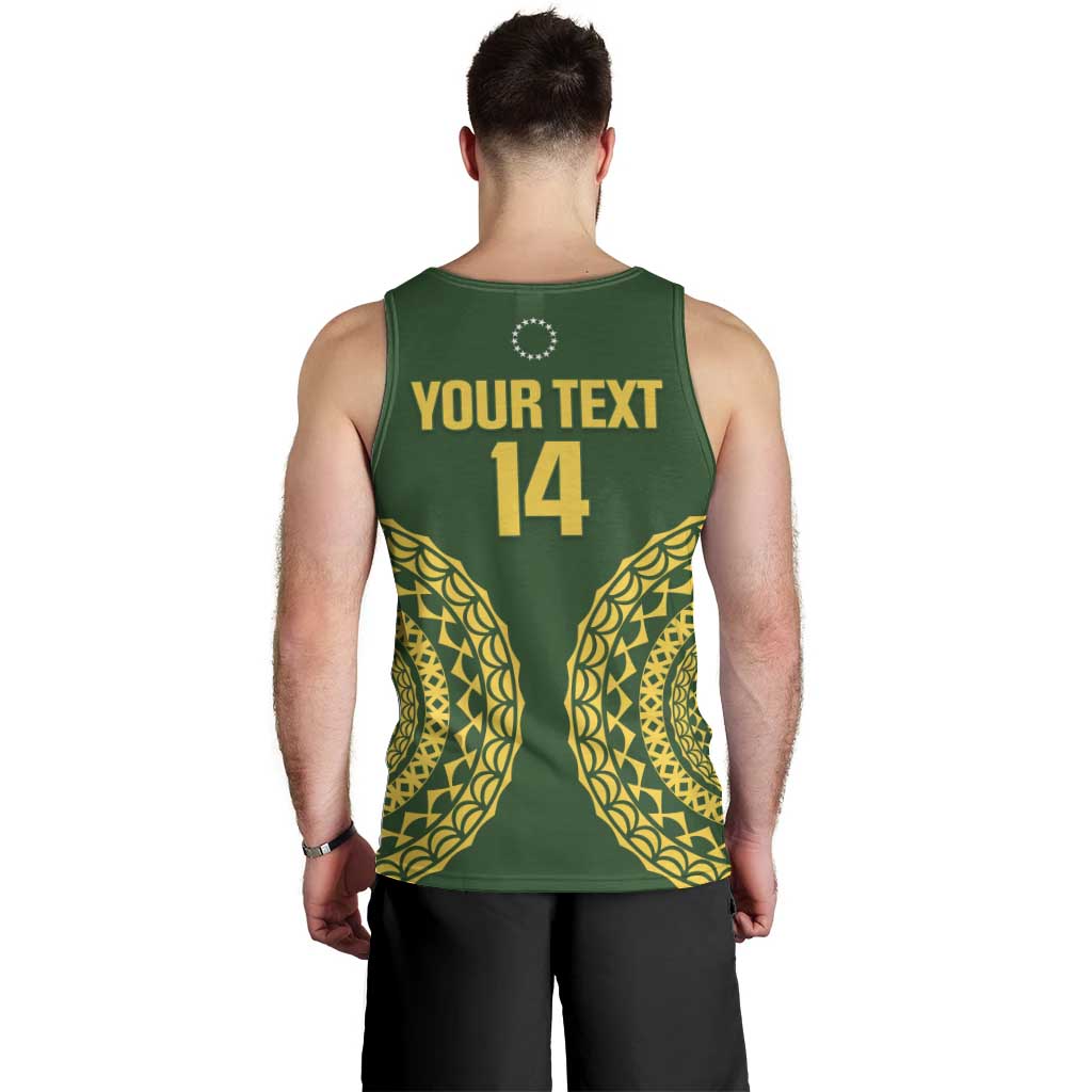 Custom Avaiki Cook Islands Rugby Men Tank Top Kuki Airani Tatau Green LT14 - Polynesian Pride