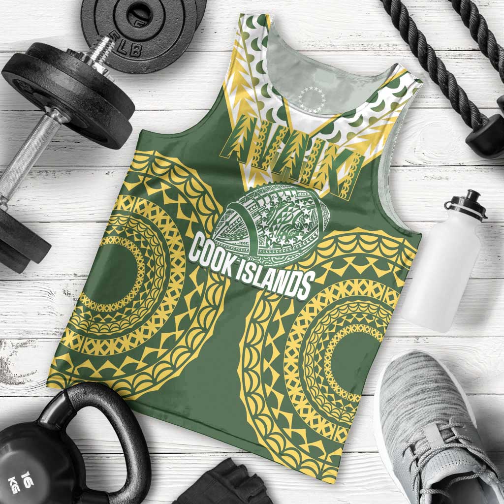 Custom Avaiki Cook Islands Rugby Men Tank Top Kuki Airani Tatau Green LT14 - Polynesian Pride