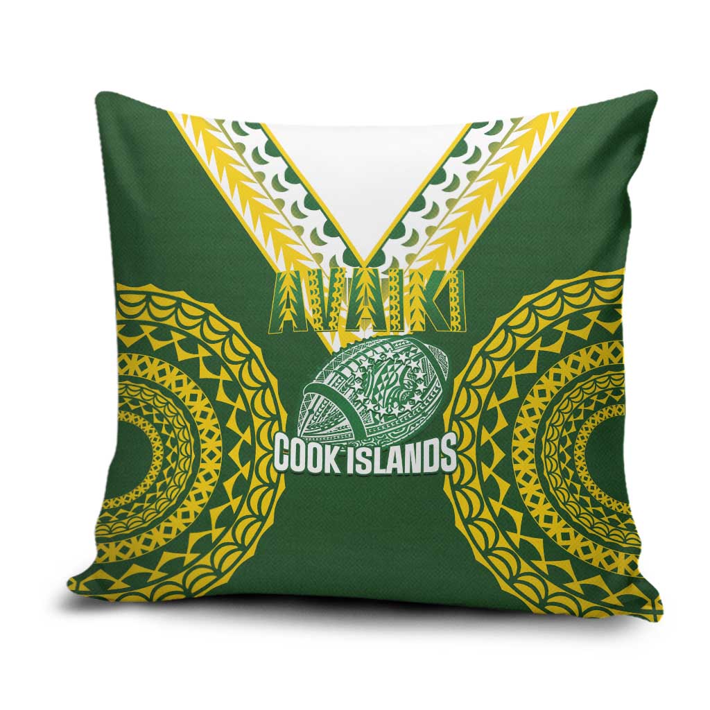 Avaiki Cook Islands Rugby Pillow Cover Kuki Airani Tatau Green LT14 Green - Polynesian Pride