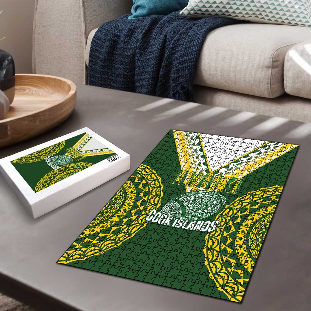 Avaiki Cook Islands Rugby Puzzle Kuki Airani Tatau Green LT14 - Polynesian Pride