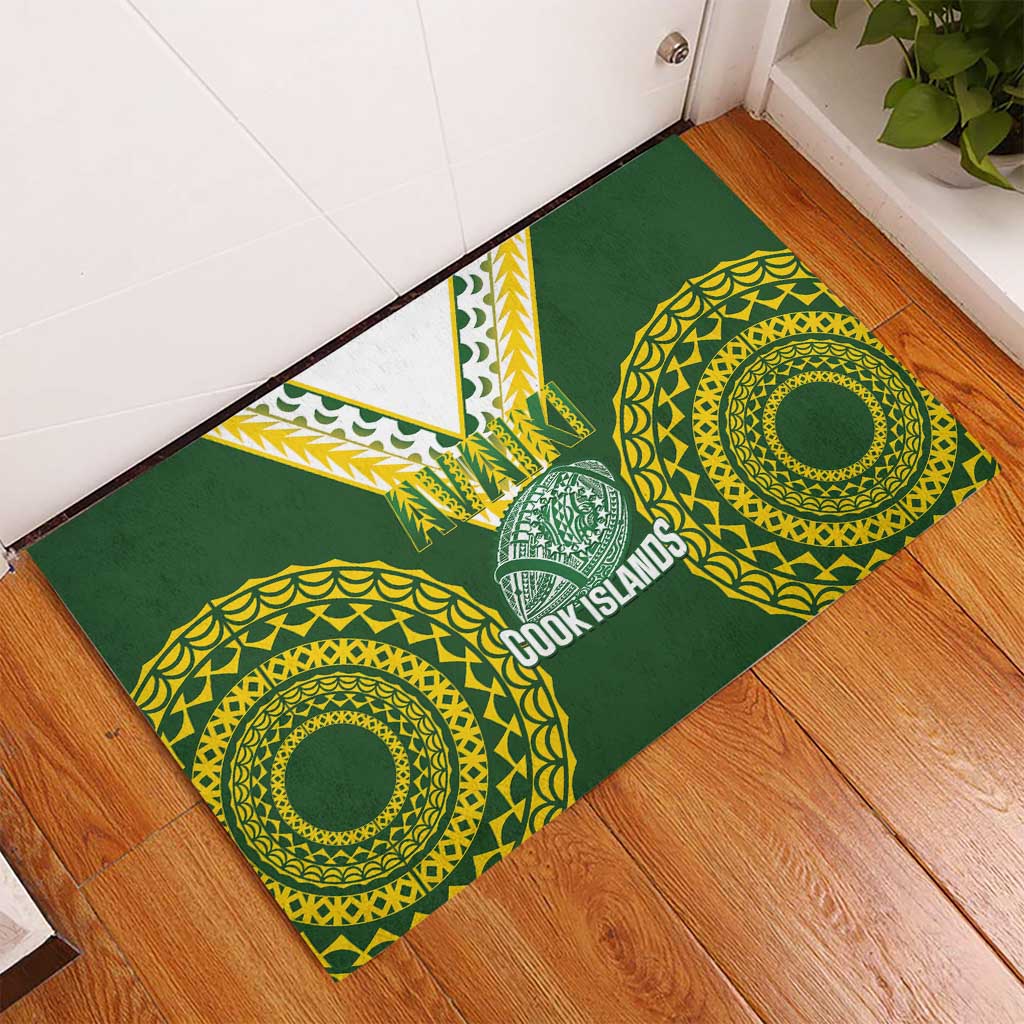 Avaiki Cook Islands Rugby Rubber Doormat Kuki Airani Tatau Green LT14 - Polynesian Pride