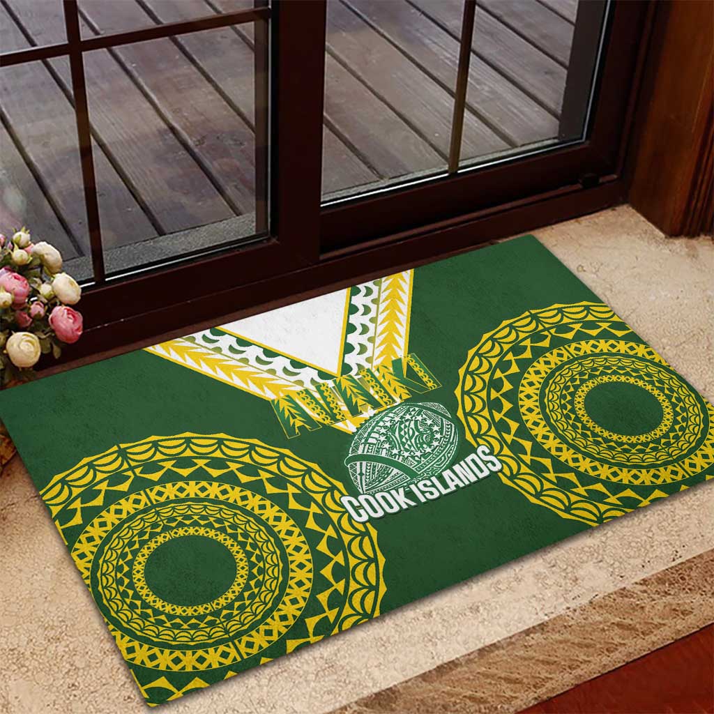 Avaiki Cook Islands Rugby Rubber Doormat Kuki Airani Tatau Green LT14 - Polynesian Pride