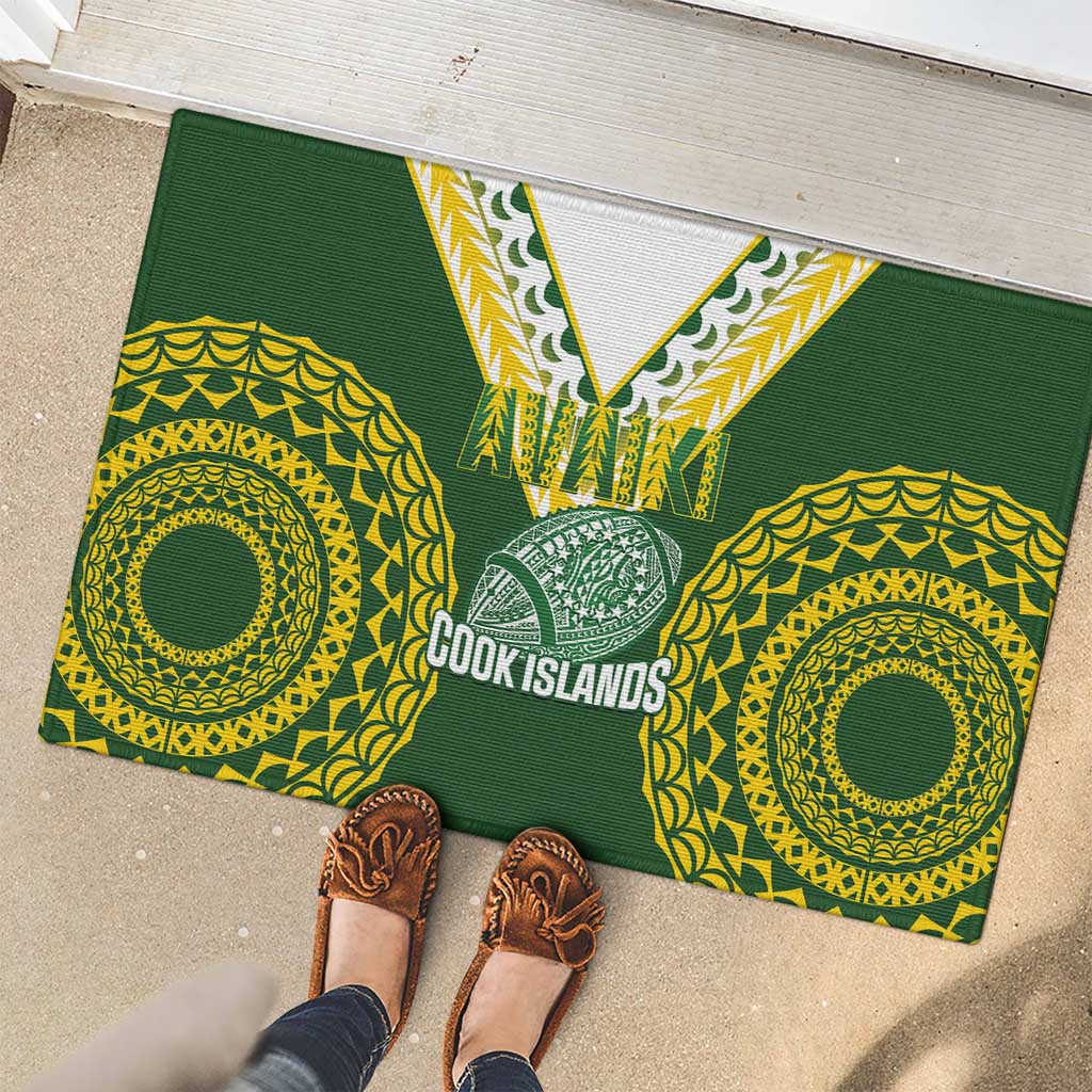 Avaiki Cook Islands Rugby Rubber Doormat Kuki Airani Tatau Green LT14 - Polynesian Pride