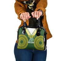 Avaiki Cook Islands Rugby Shoulder Handbag Kuki Airani Tatau Green LT14 One Size Green - Polynesian Pride