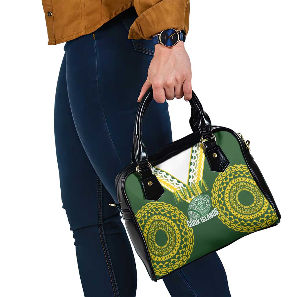Avaiki Cook Islands Rugby Shoulder Handbag Kuki Airani Tatau Green LT14 - Polynesian Pride