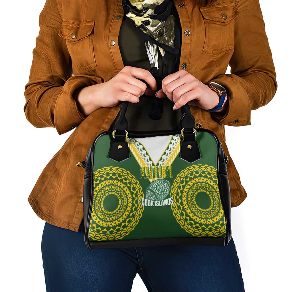 Avaiki Cook Islands Rugby Shoulder Handbag Kuki Airani Tatau Green LT14 - Polynesian Pride