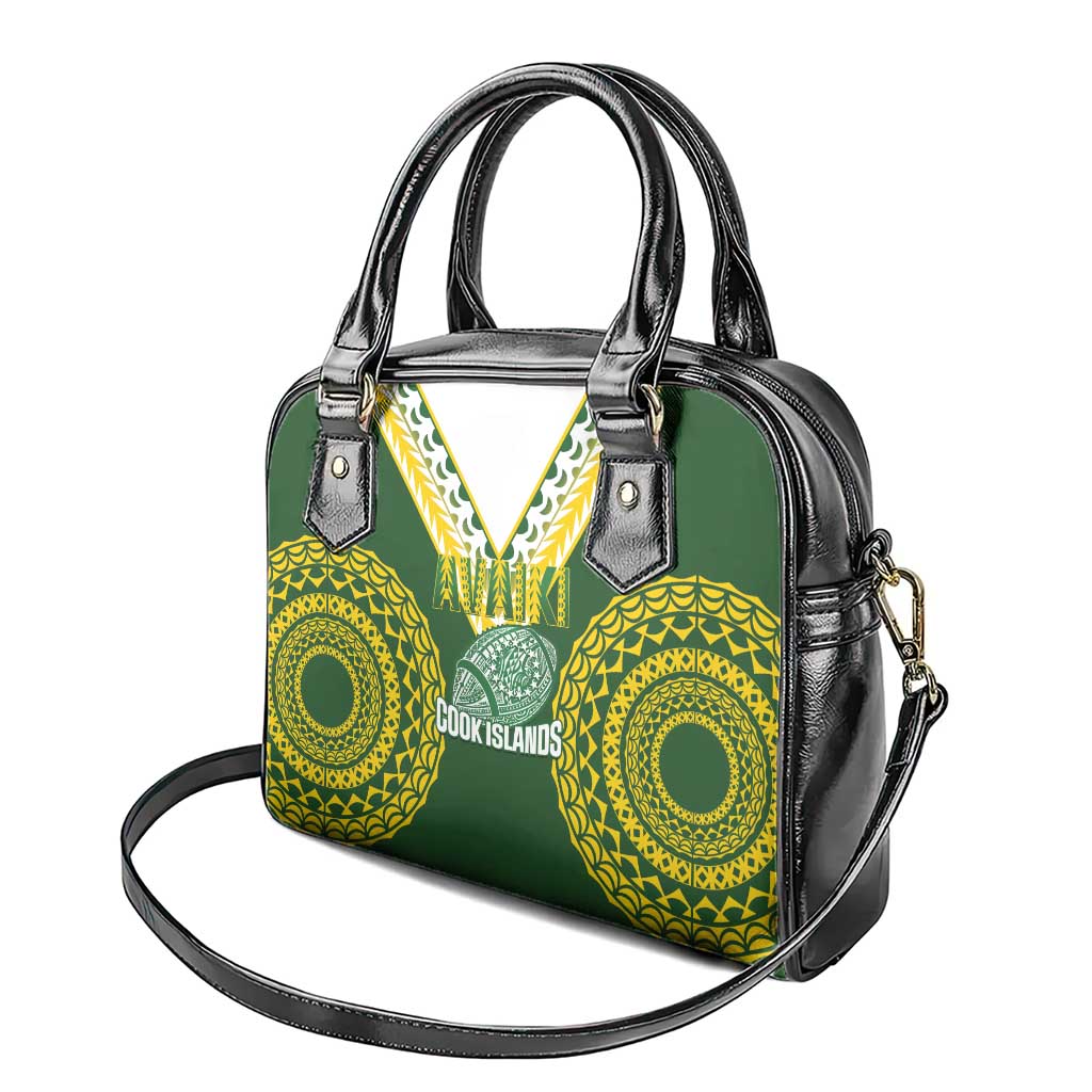 Avaiki Cook Islands Rugby Shoulder Handbag Kuki Airani Tatau Green LT14 - Polynesian Pride
