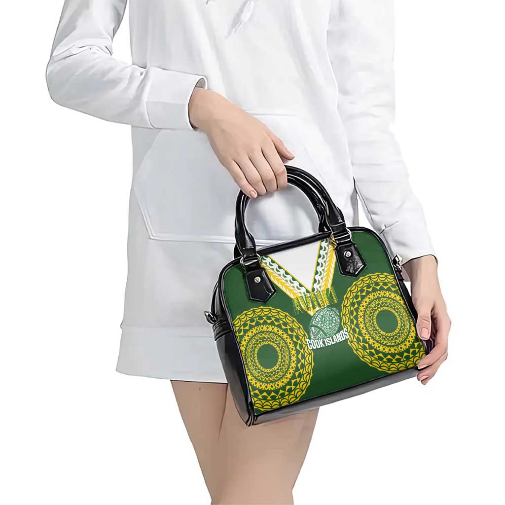 Avaiki Cook Islands Rugby Shoulder Handbag Kuki Airani Tatau Green LT14 - Polynesian Pride
