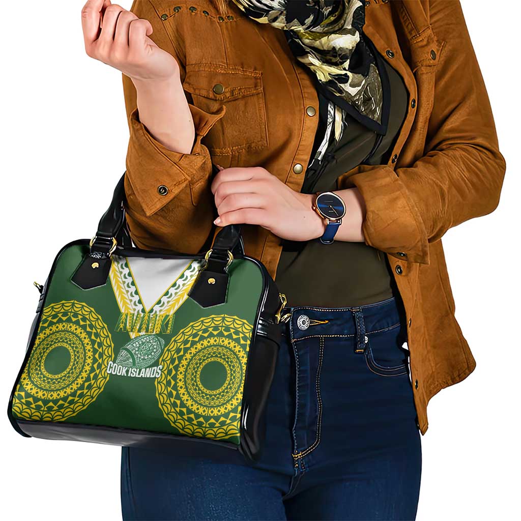 Avaiki Cook Islands Rugby Shoulder Handbag Kuki Airani Tatau Green LT14 - Polynesian Pride