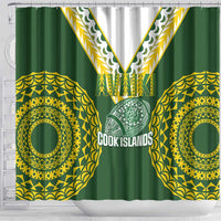 Avaiki Cook Islands Rugby Shower Curtain Kuki Airani Tatau Green LT14 - Polynesian Pride