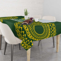 Avaiki Cook Islands Rugby Tablecloth Kuki Airani Tatau Green LT14 - Polynesian Pride