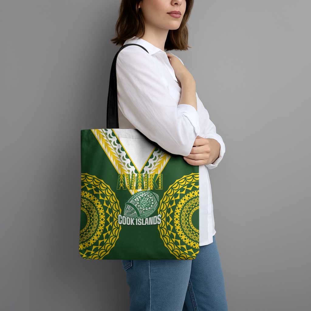 Avaiki Cook Islands Rugby Tote Bag Kuki Airani Tatau Green LT14 - Polynesian Pride