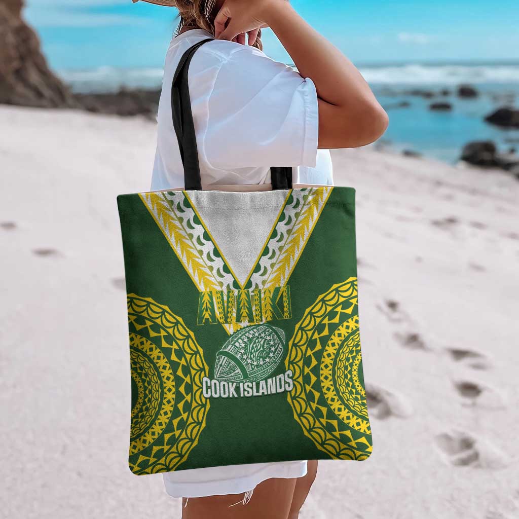 Avaiki Cook Islands Rugby Tote Bag Kuki Airani Tatau Green LT14 - Polynesian Pride