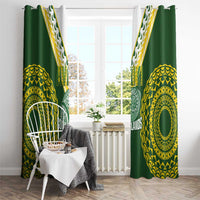 Avaiki Cook Islands Rugby Window Curtain Kuki Airani Tatau Green LT14 - Polynesian Pride