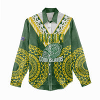 Custom Avaiki Cook Islands Rugby Women Casual Shirt Kuki Airani Tatau Green LT14 - Polynesian Pride
