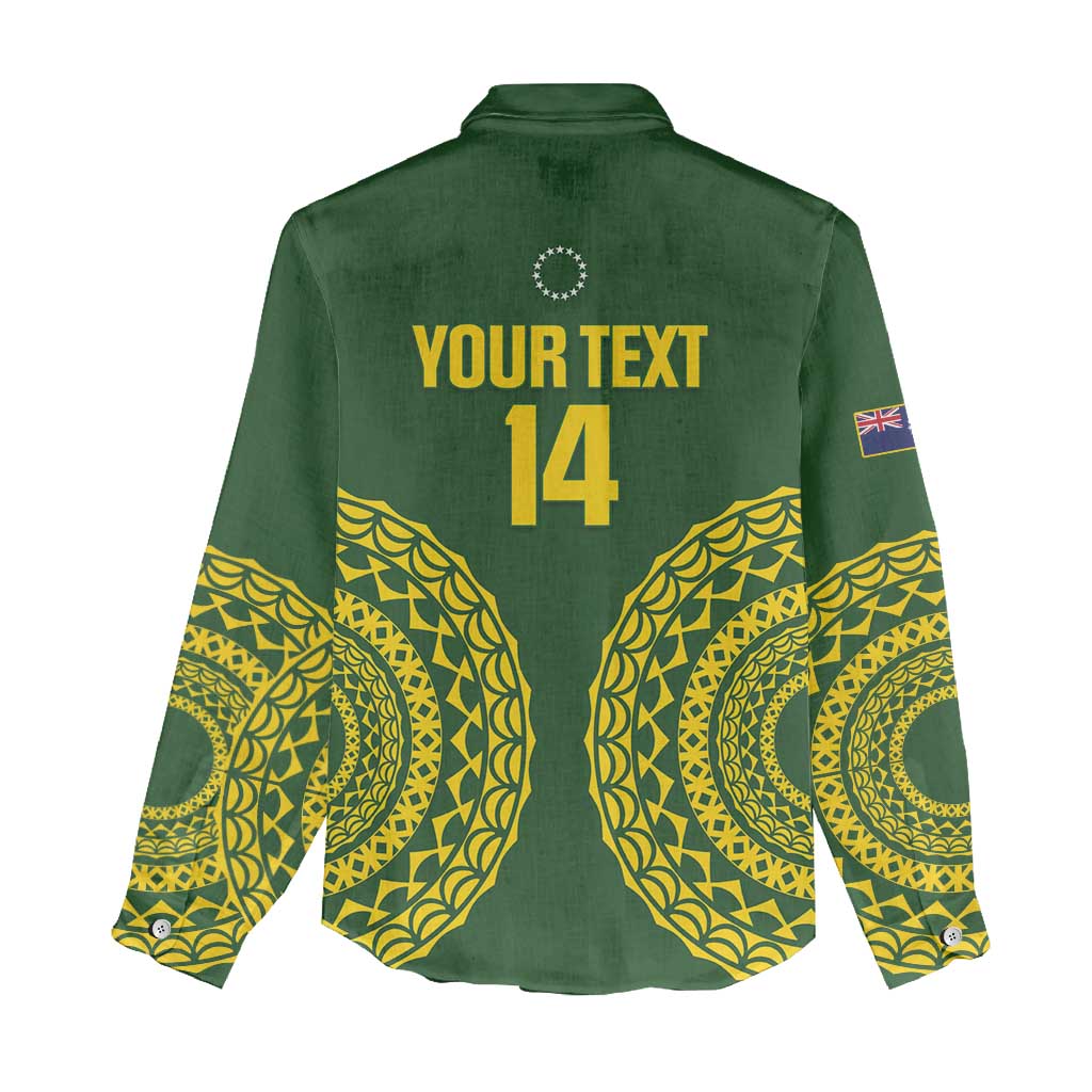 Custom Avaiki Cook Islands Rugby Women Casual Shirt Kuki Airani Tatau Green LT14 - Polynesian Pride