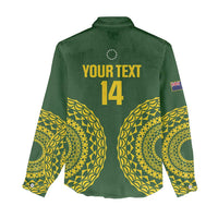 Custom Avaiki Cook Islands Rugby Women Casual Shirt Kuki Airani Tatau Green LT14 - Polynesian Pride