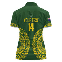 Custom Avaiki Cook Islands Rugby Women Polo Shirt Kuki Airani Tatau Green LT14 - Polynesian Pride