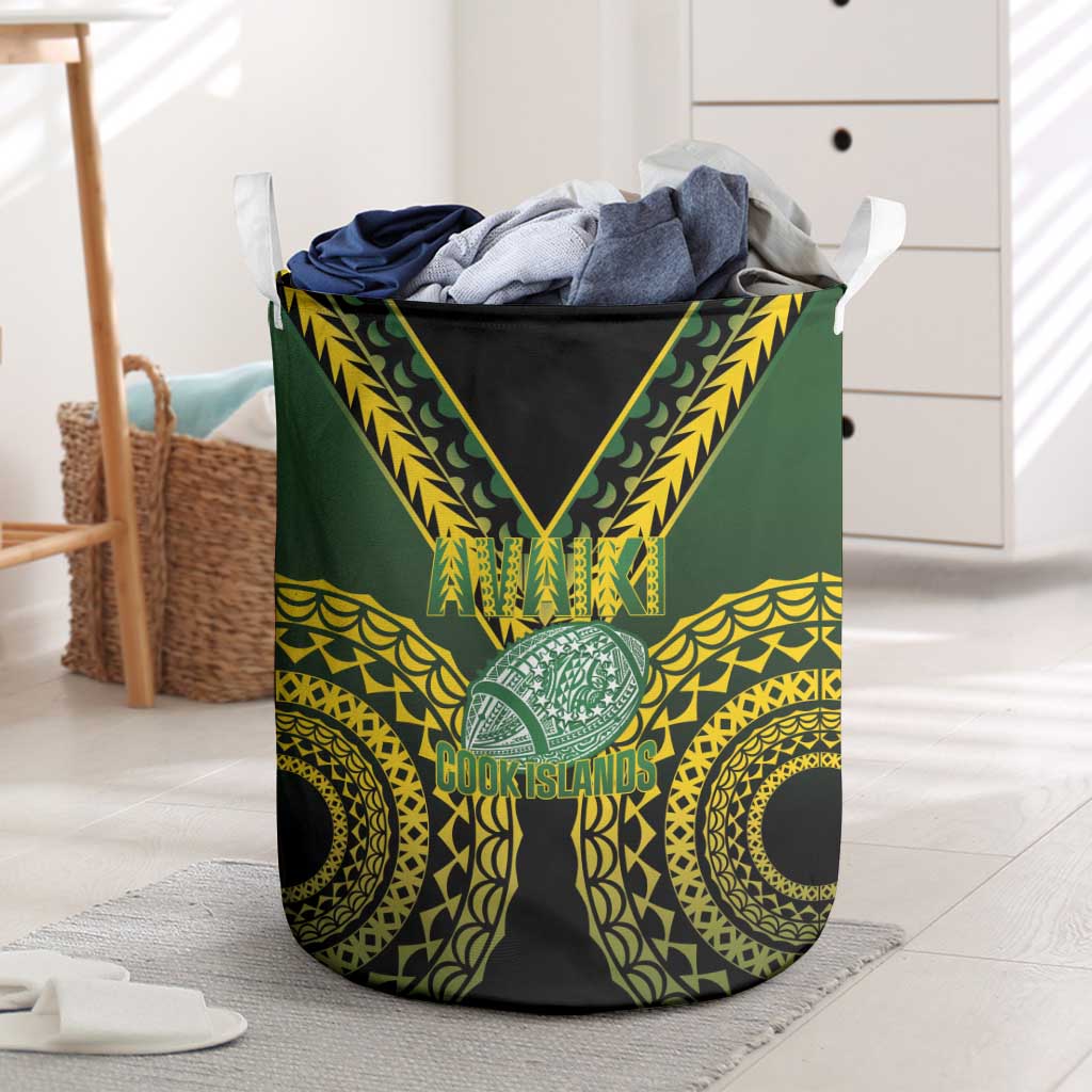Avaiki Cook Islands Rugby Laundry Basket Kuki Airani Tatau Black LT14 Black - Polynesian Pride